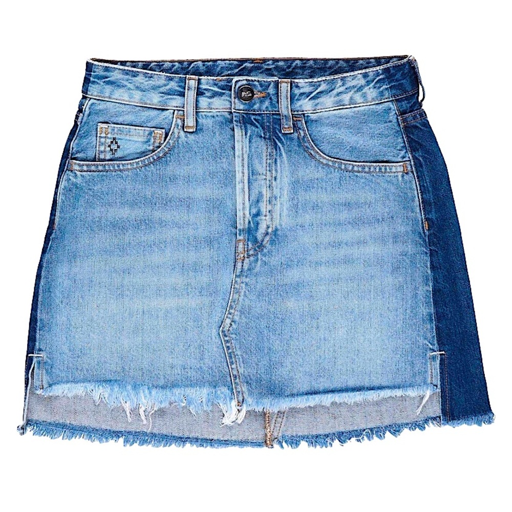 Marcelo Burlon two tone designer denim skirt  blue SZ 28